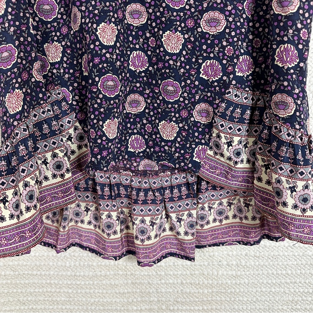 SEA NEW YORK purple ruffled hem 100% silk sleeveless top SIZE 4 - Picture 3 of 6